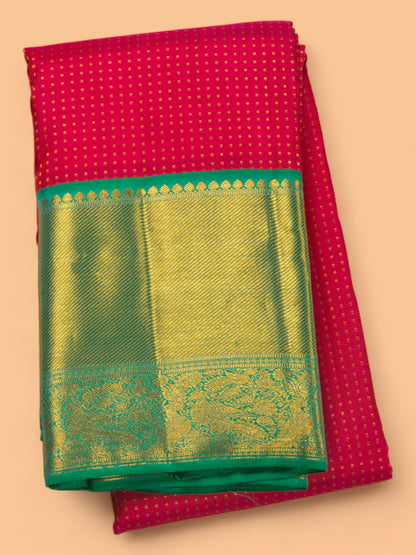 Kanchipuram Silk Brocade Pink Saree