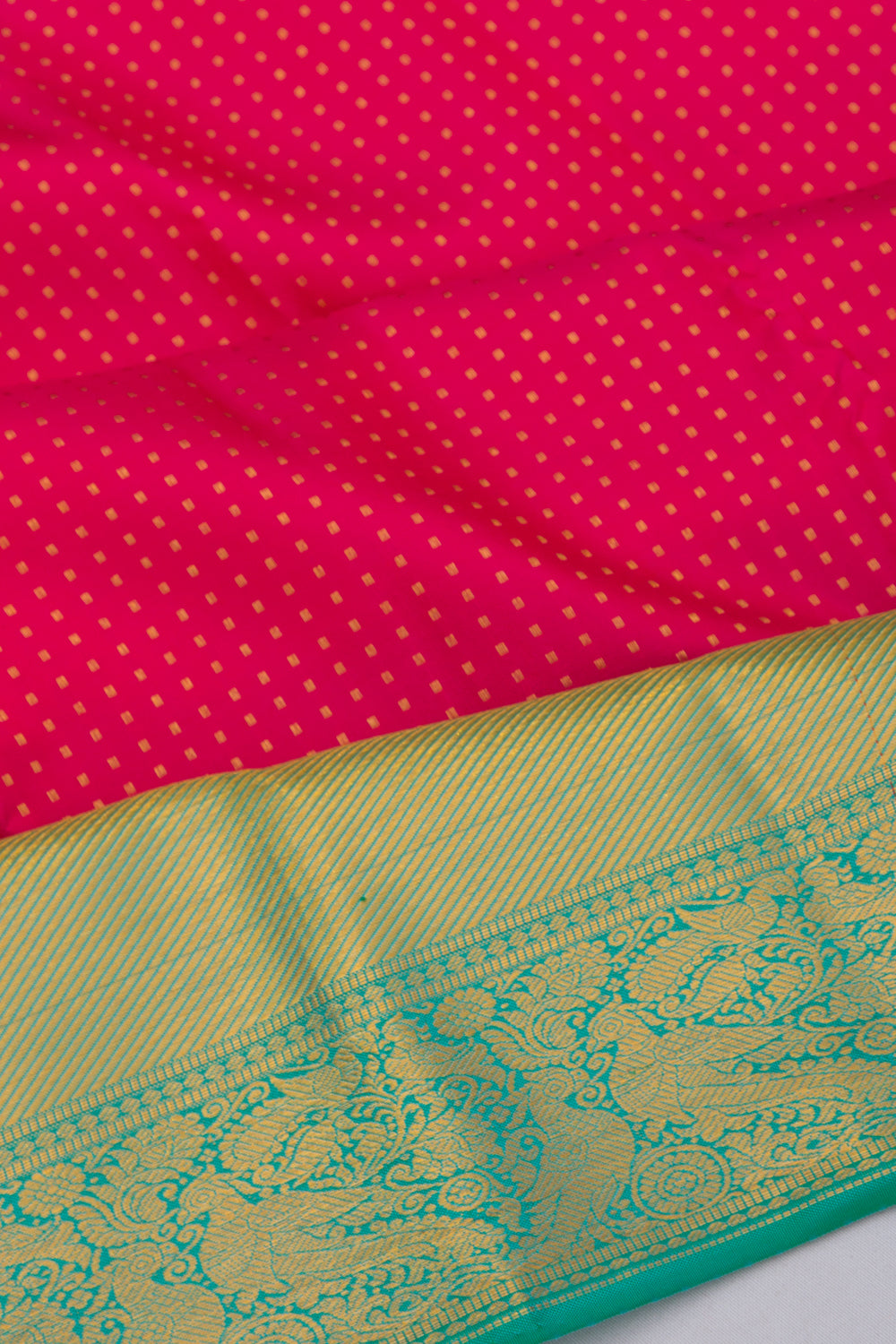 Kanchipuram Silk Brocade Pink Saree
