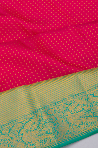 Kanchipuram Silk Brocade Pink Saree