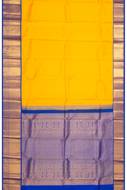 Kanchipuram Silk Brocade Yellow Saree