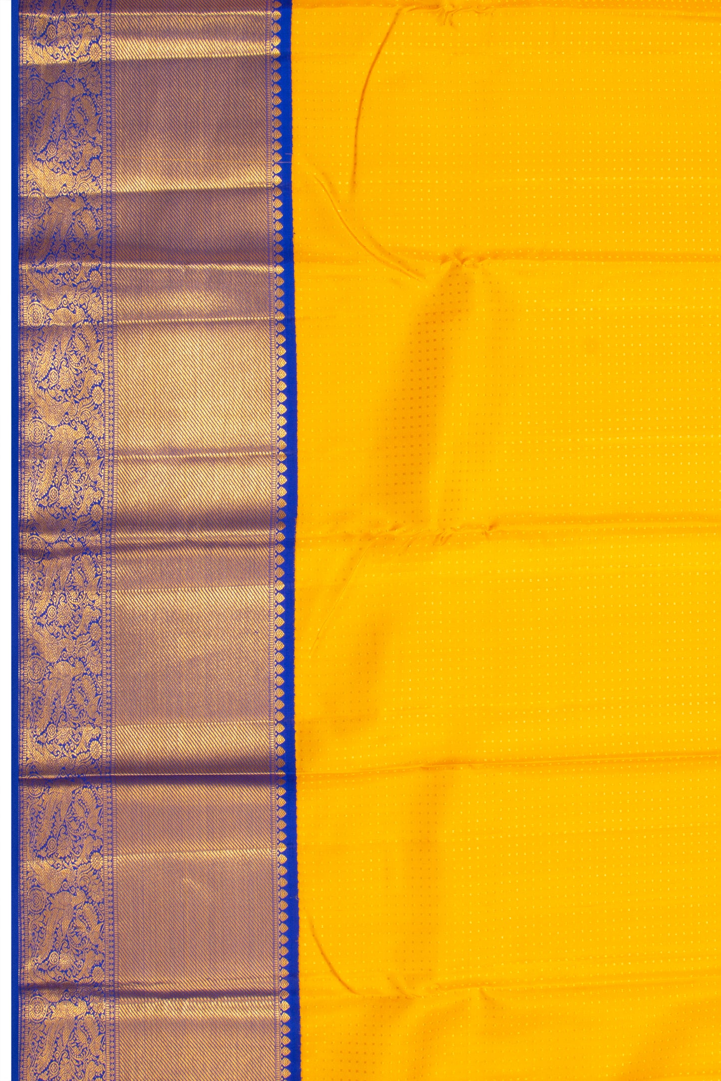 Kanchipuram Silk Brocade Yellow Saree