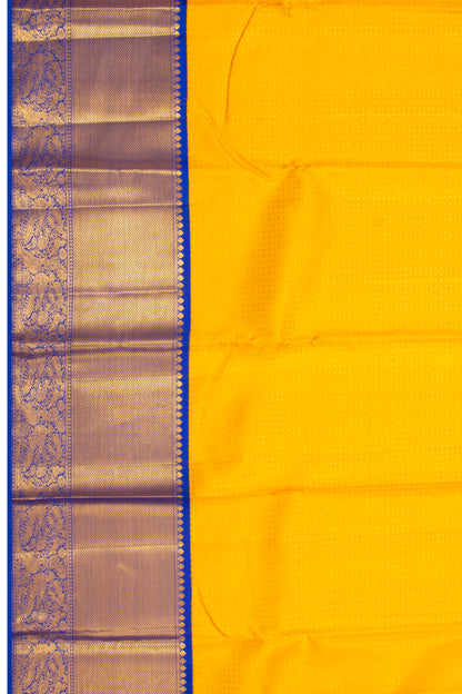 Kanchipuram Silk Brocade Yellow Saree
