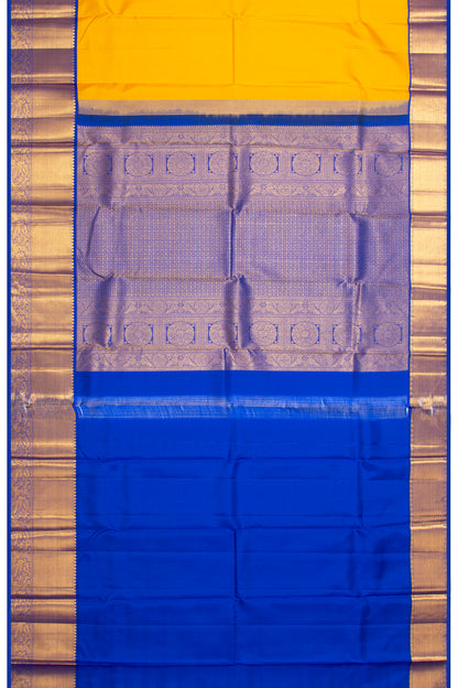 Kanchipuram Silk Brocade Yellow Saree