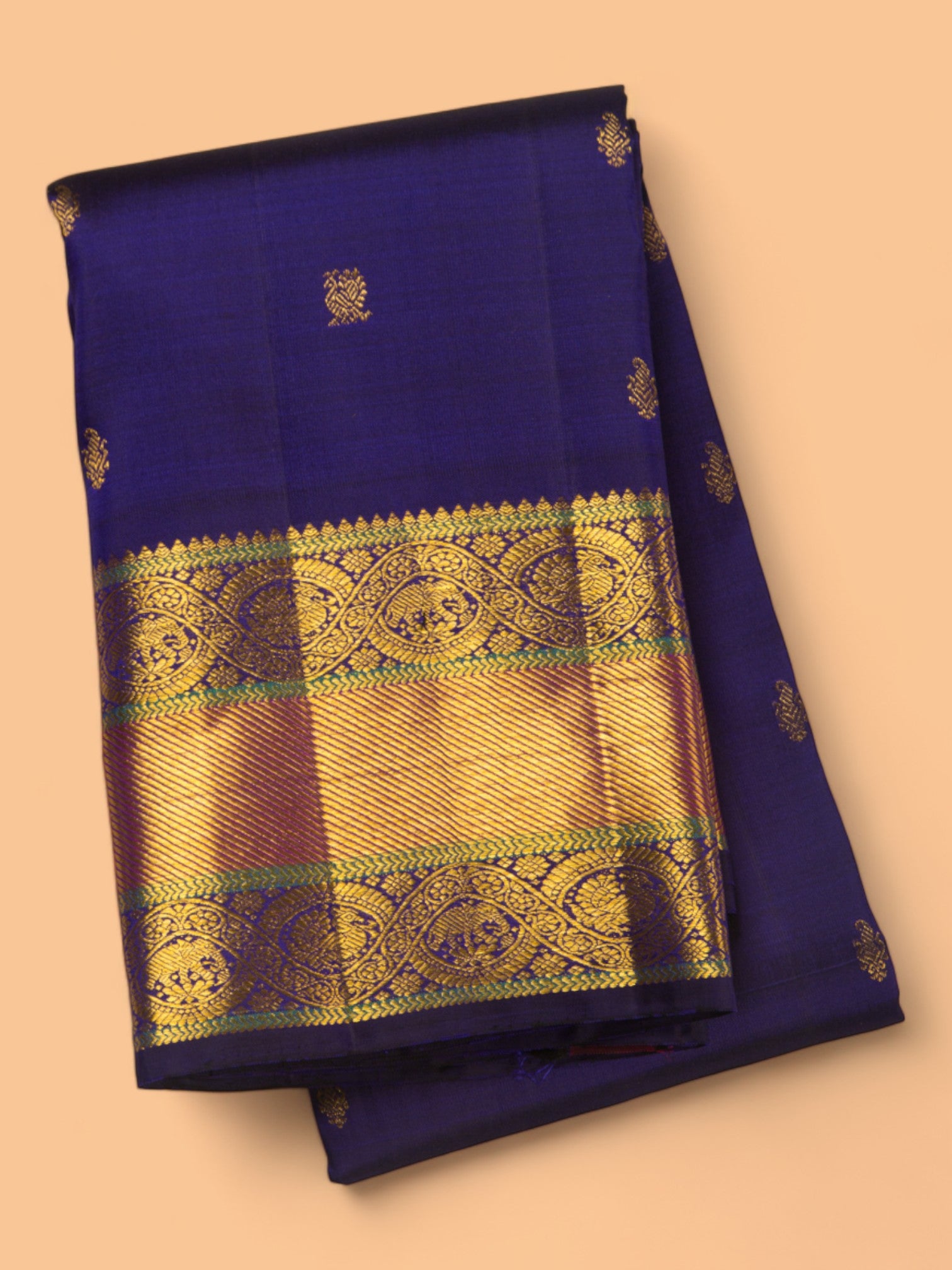 Kanchipuram Silk Butta Royal Blue Saree