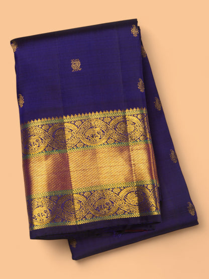 Kanchipuram Silk Butta Royal Blue Saree