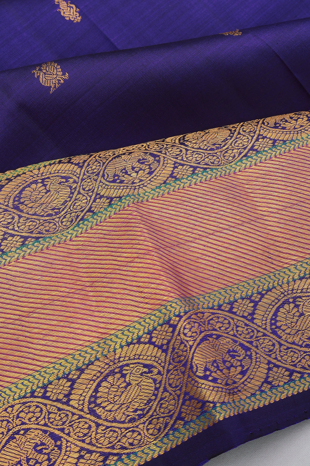 Kanchipuram Silk Butta Royal Blue Saree
