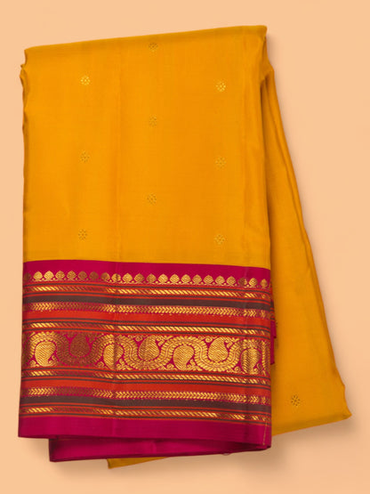 Kanchipuram Silk Butta Yellow Saree