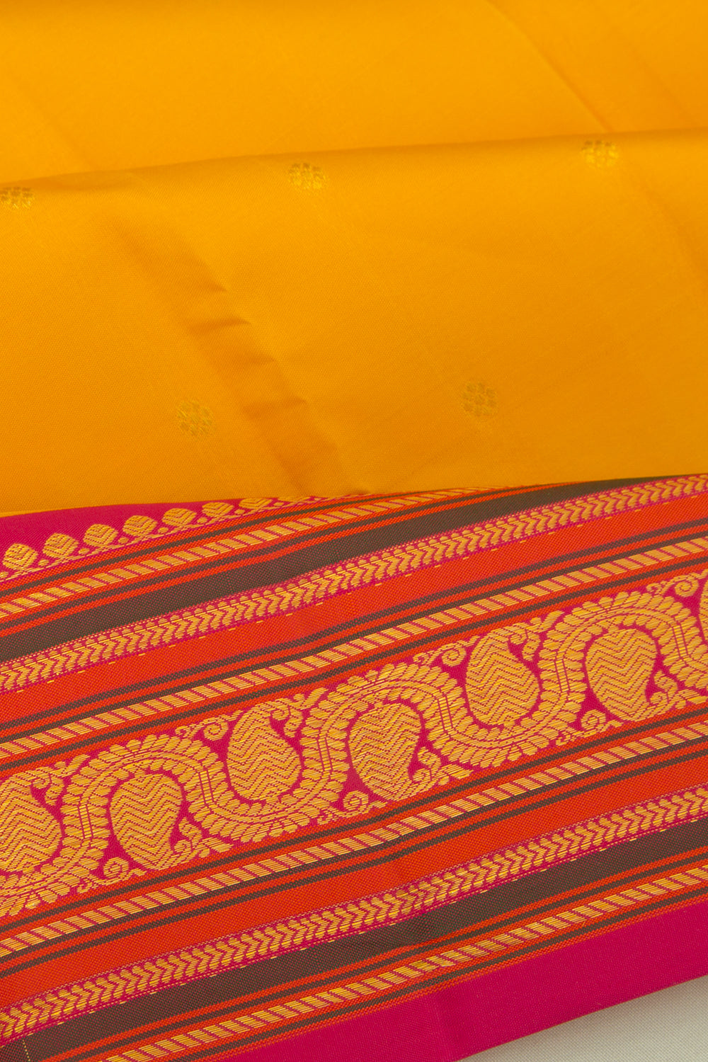 Kanchipuram Silk Butta Yellow Saree