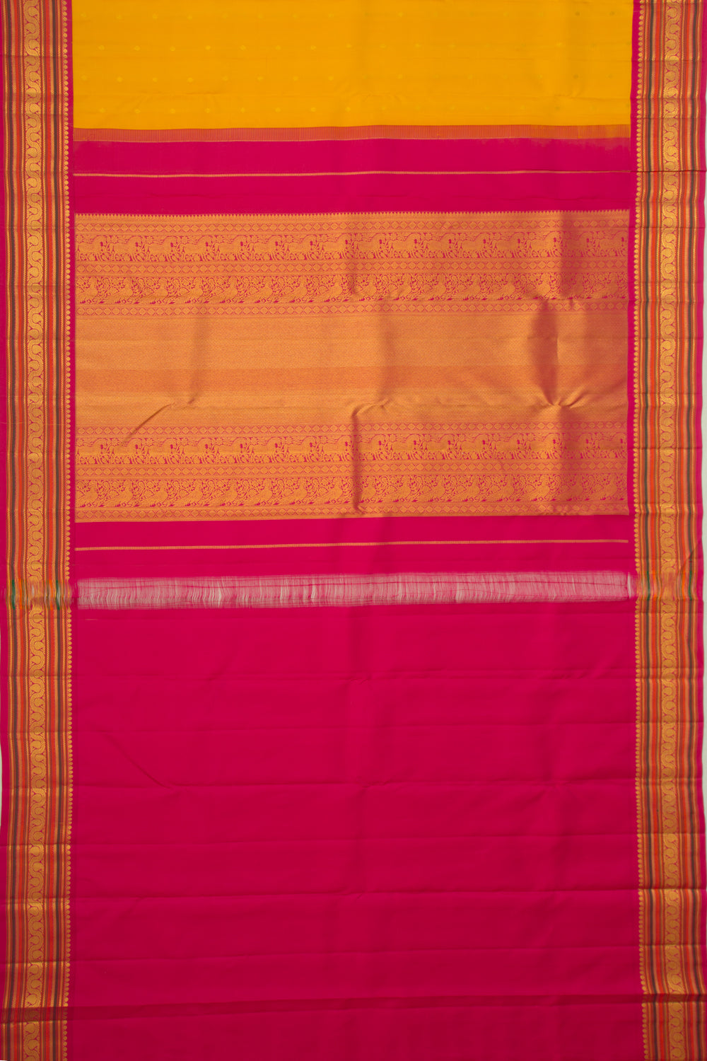 Kanchipuram Silk Butta Yellow Saree