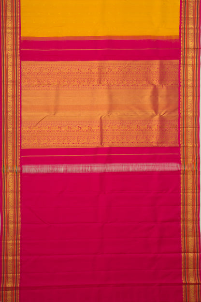 Kanchipuram Silk Butta Yellow Saree