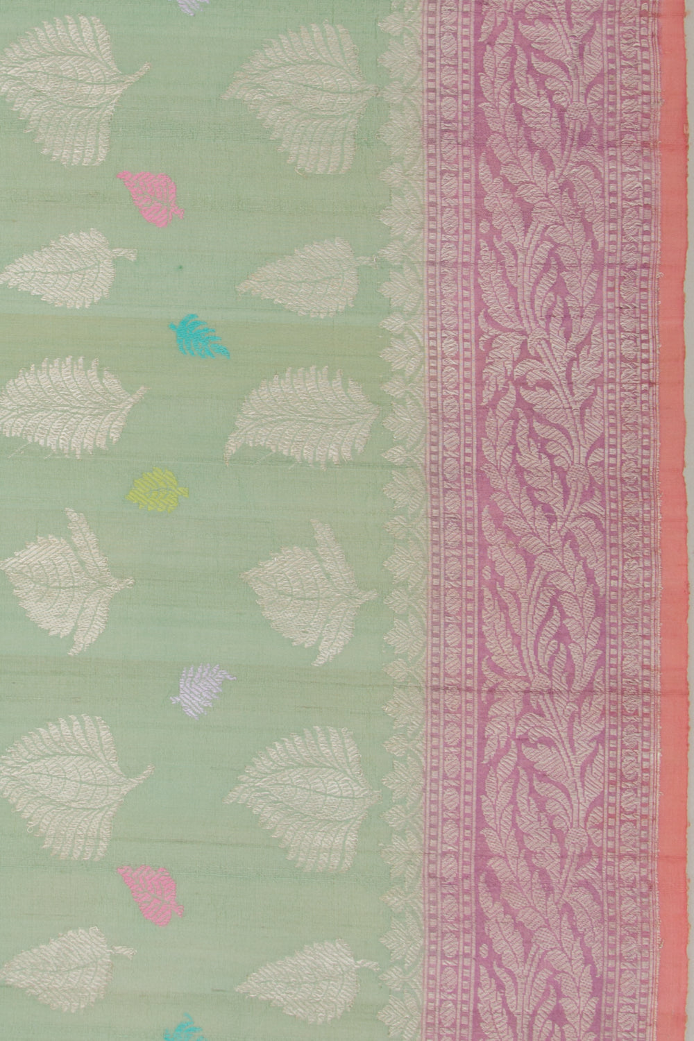 Banarasi Tussar Georgette Brocade Pastel Green Saree