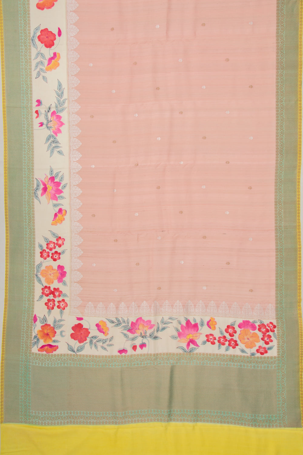 Banarasi Tussar Georgette Butta Peach Saree