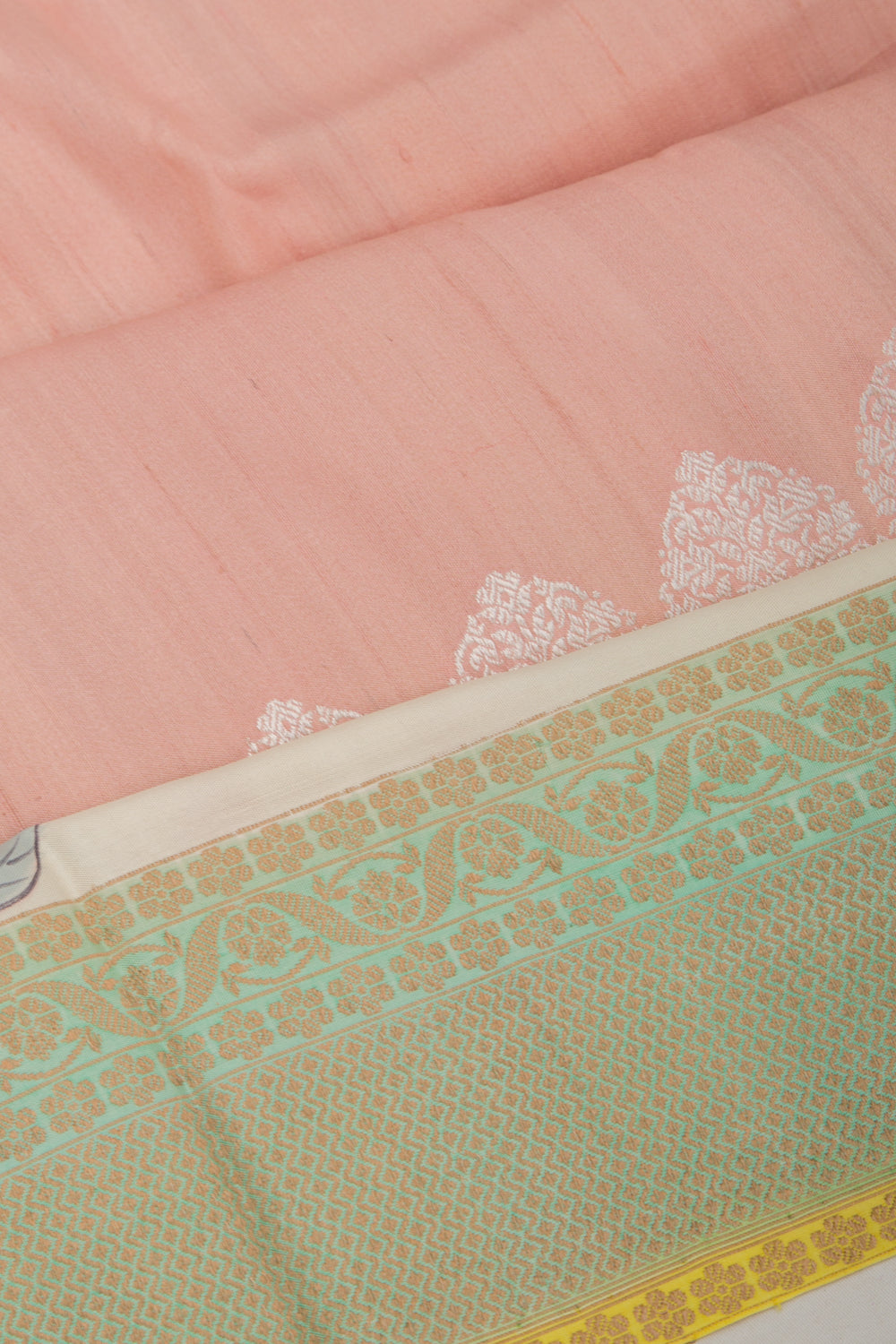 Banarasi Tussar Georgette Butta Peach Saree