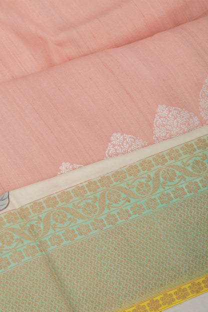 Banarasi Tussar Georgette Butta Peach Saree