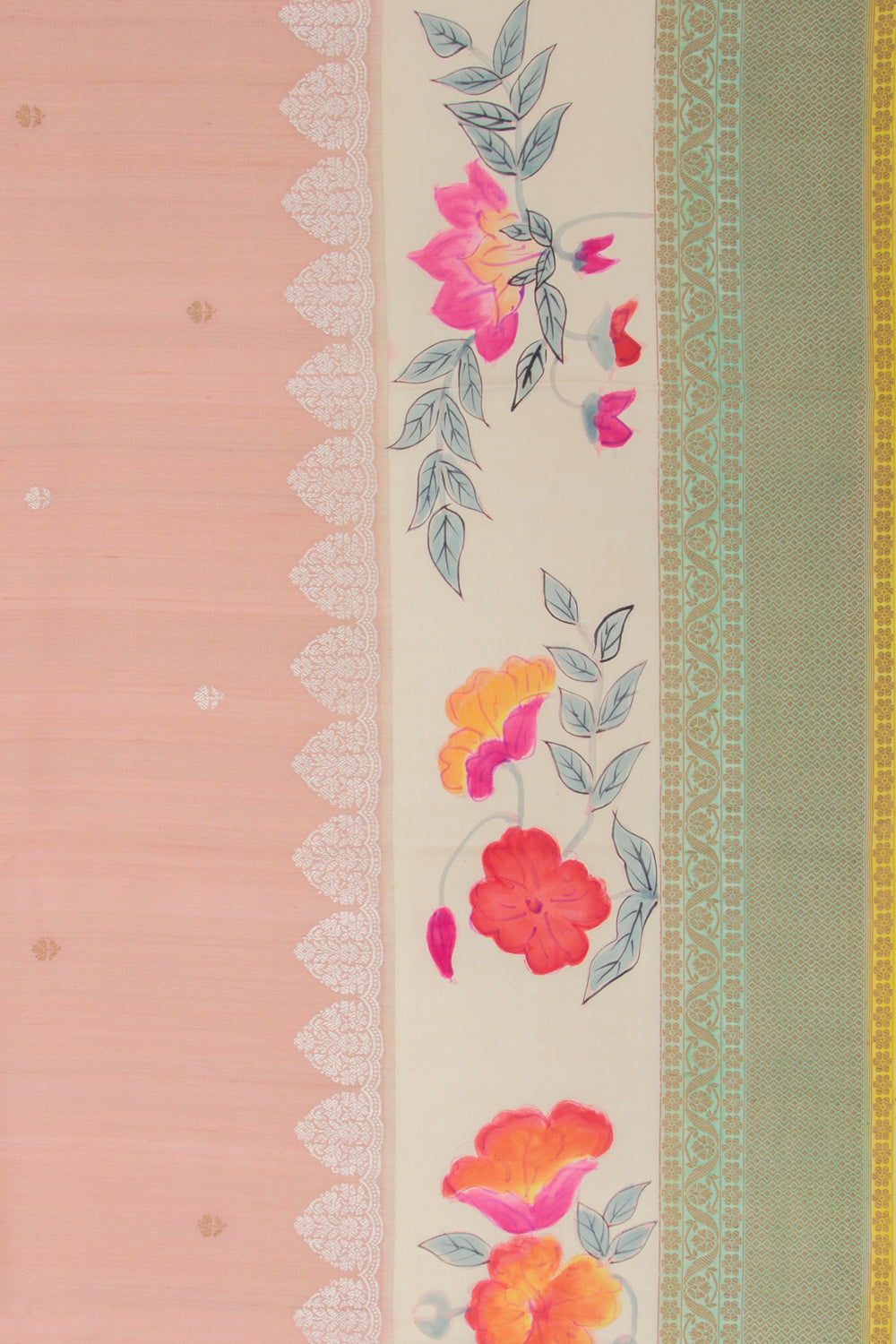 Banarasi Tussar Georgette Butta Peach Saree