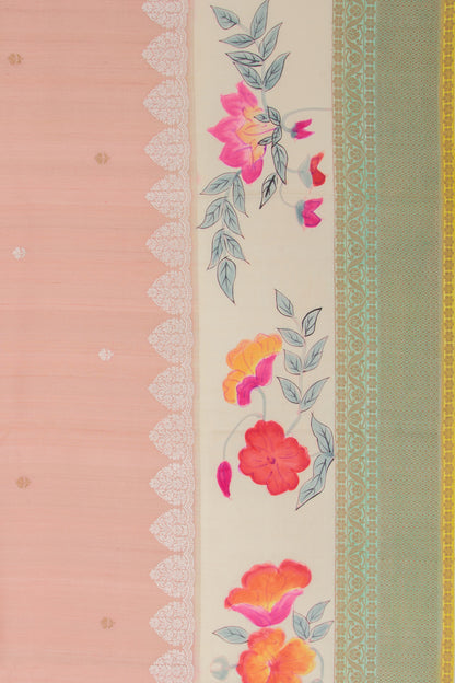 Banarasi Tussar Georgette Butta Peach Saree