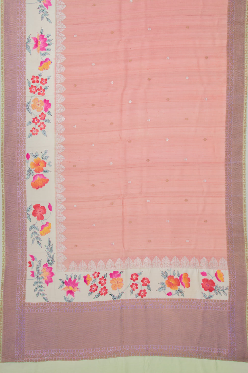 Banarasi Tussar Georgette Butta Peach Saree