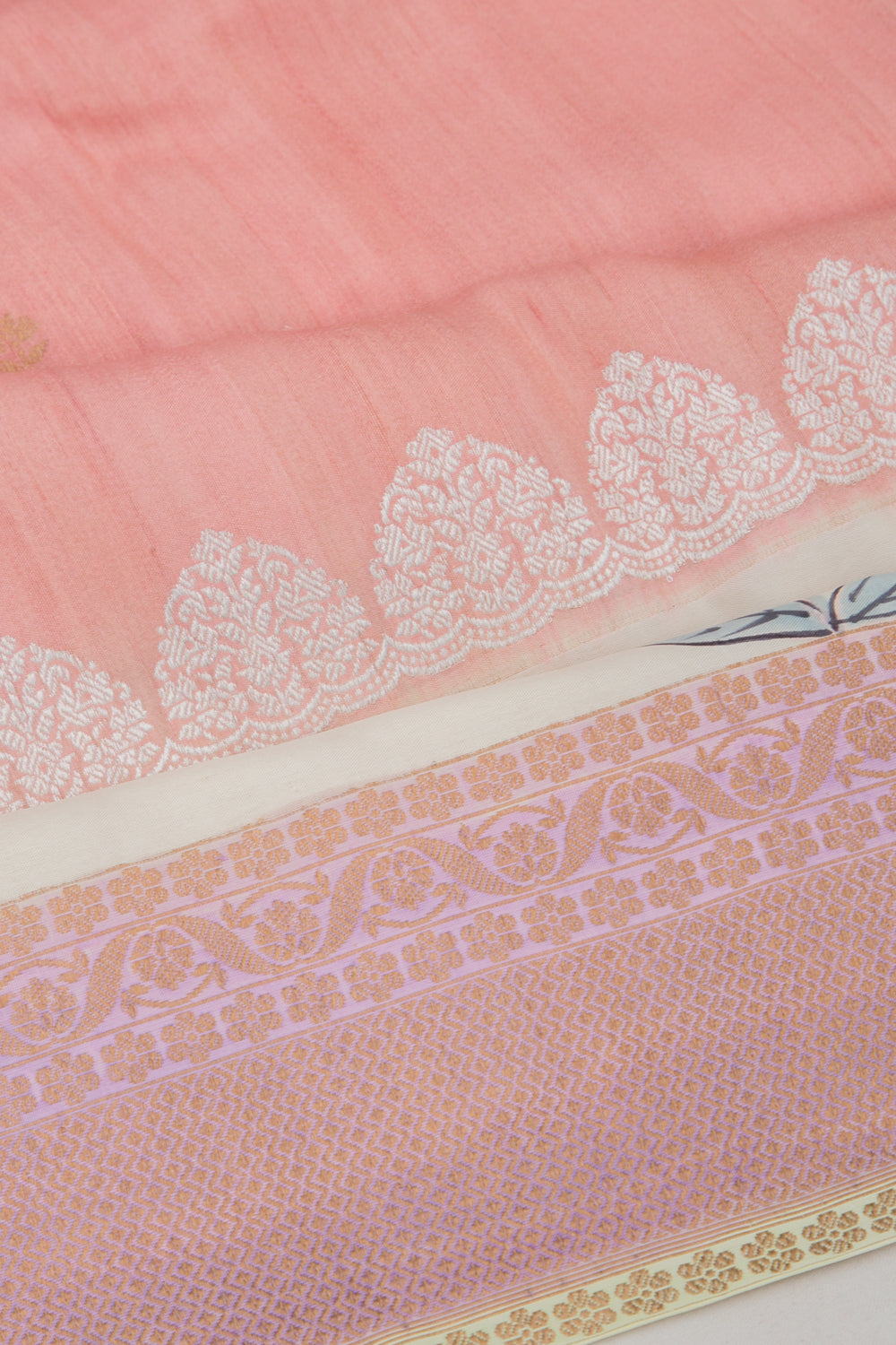 Banarasi Tussar Georgette Butta Peach Saree