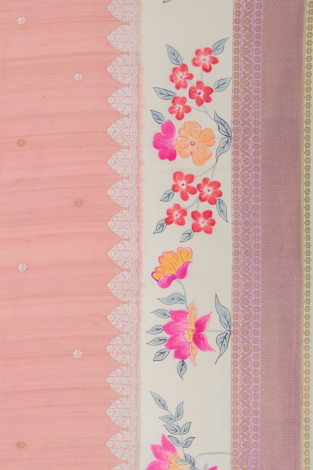 Banarasi Tussar Georgette Butta Peach Saree