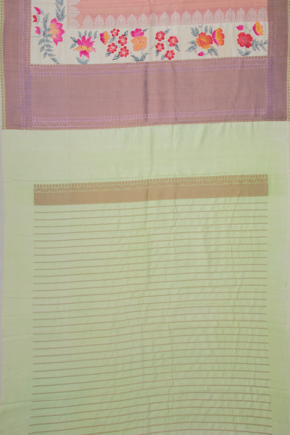 Banarasi Tussar Georgette Butta Peach Saree