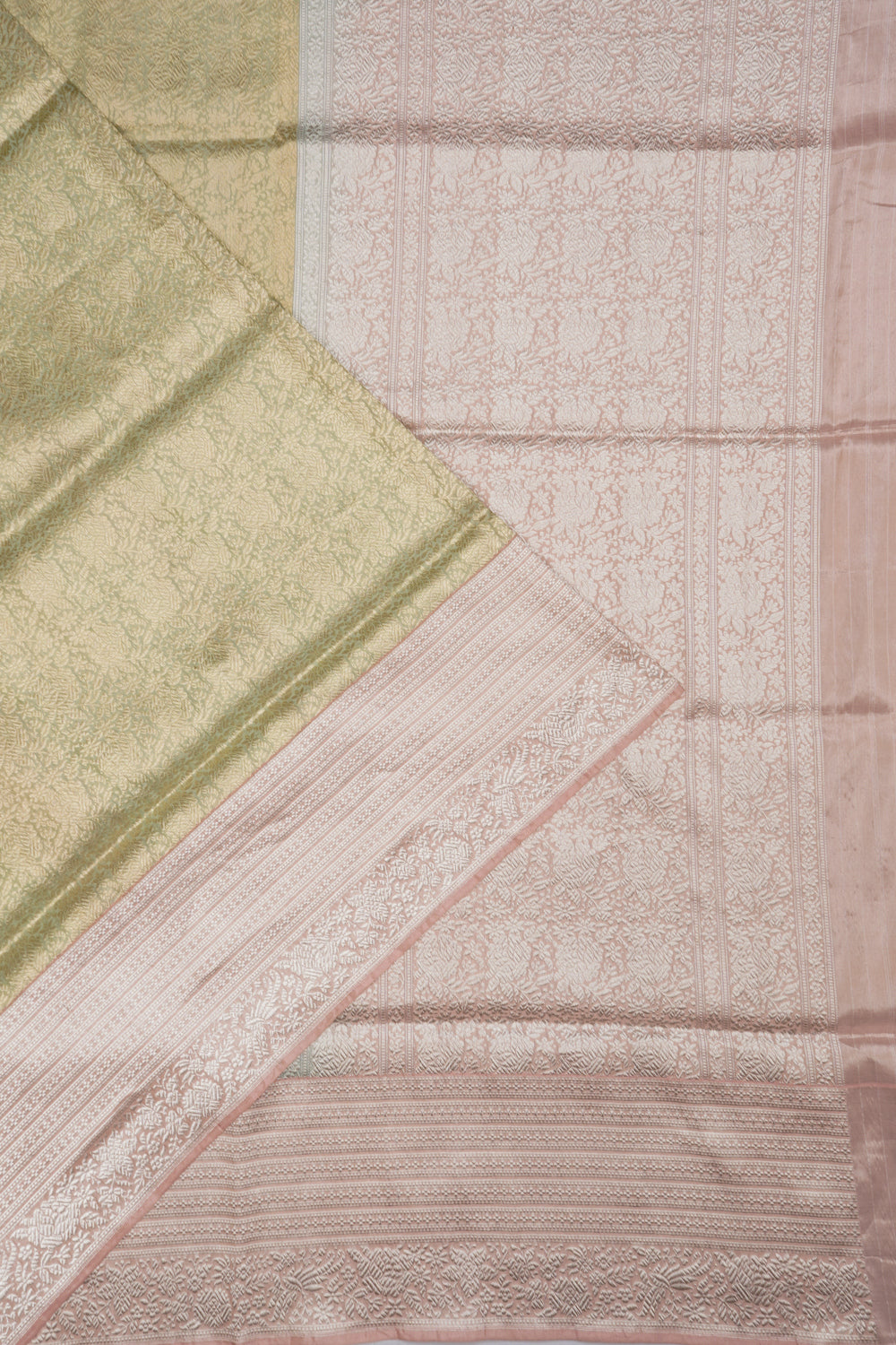 Banarasi Silk Brocade Pastel Green Saree 1213795521