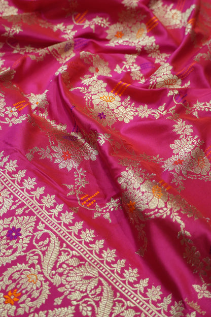 Banarasi Silk Brocade Pink Saree
