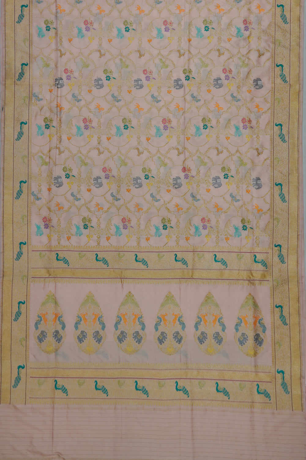 Banarasi Silk Brocade Baby Pink Saree