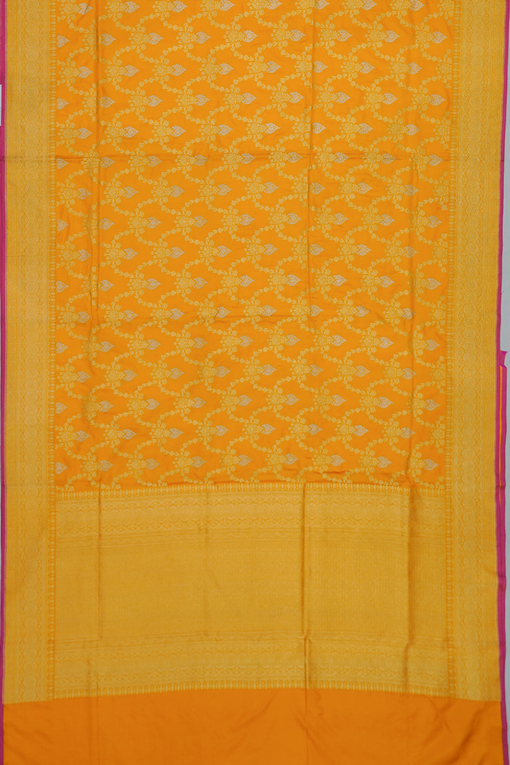 Banarasi Silk Brocade Yellow Saree