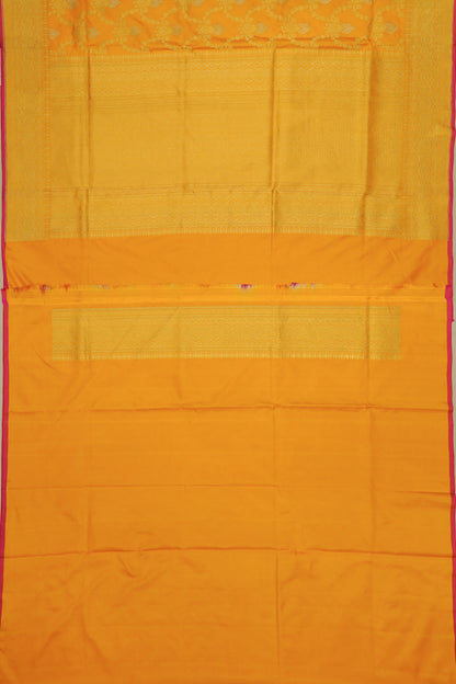 Banarasi Silk Brocade Yellow Saree