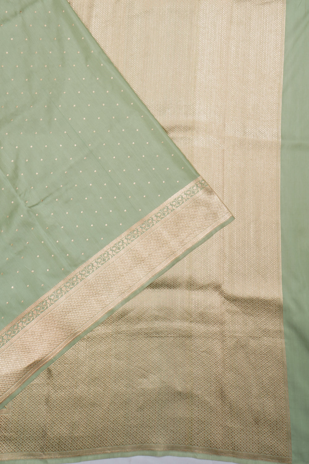 Banarasi Silk Butta Pista Green Saree 1213804783