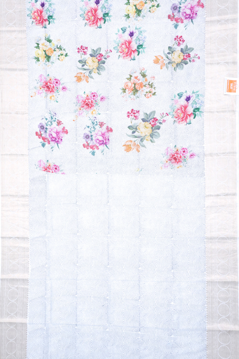 Soft Silk Floral Printed Grey Saree
