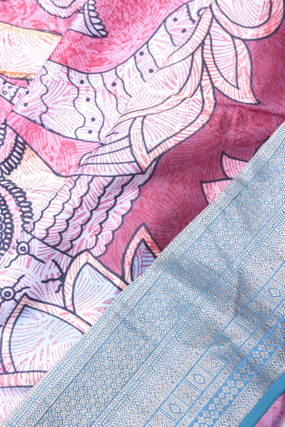 Soft Silk Printed Purple Saree