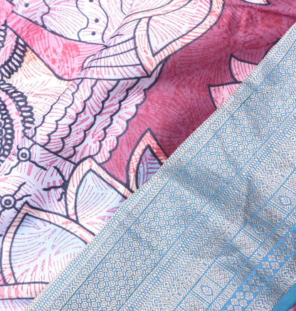 Soft Silk Printed Purple Saree
