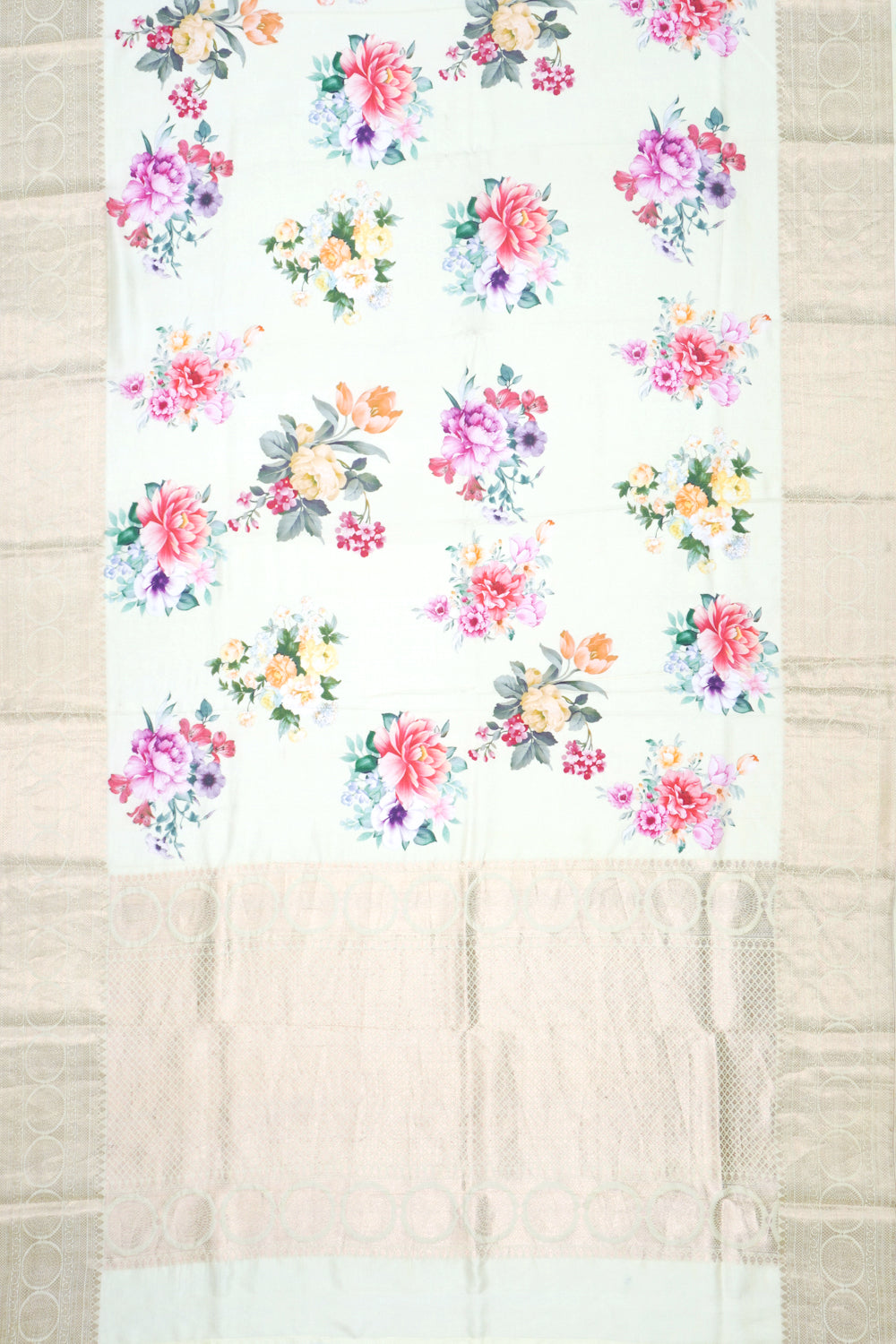 Soft Silk Floral Printed Pastel Green Saree