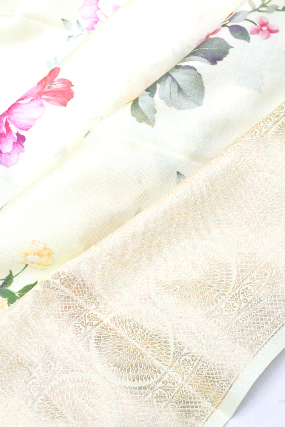 Soft Silk Floral Printed Pastel Green Saree