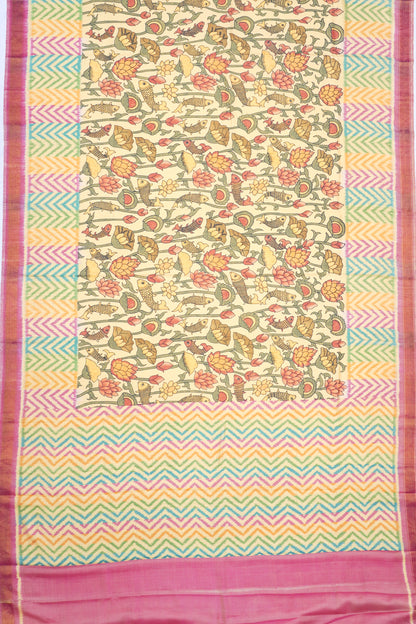 Soft Silk Floral Printed Yellow Saree