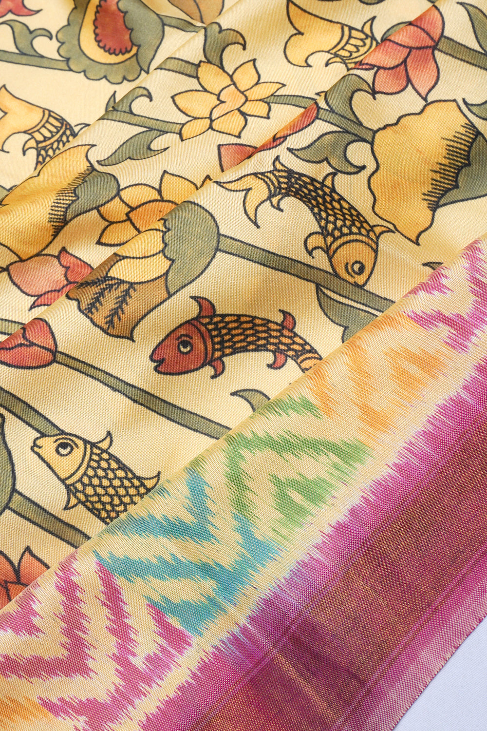 Soft Silk Floral Printed Yellow Saree