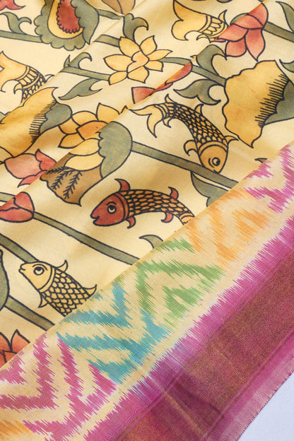 Soft Silk Floral Printed Yellow Saree