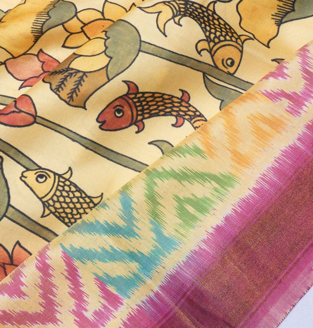 Soft Silk Floral Printed Yellow Saree