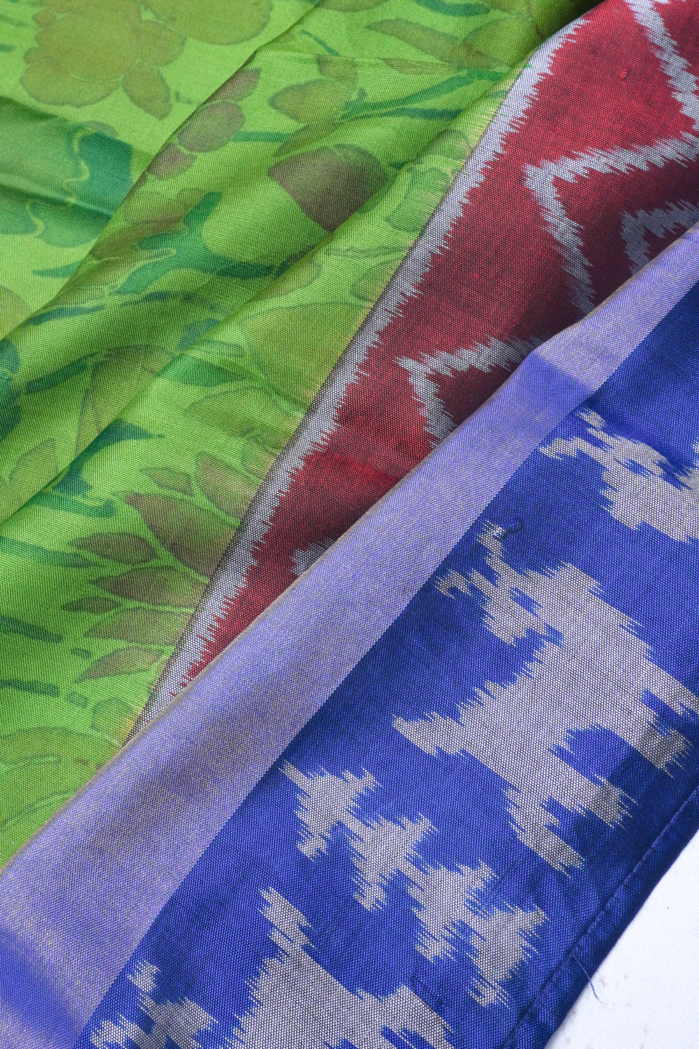 Soft Silk Floral Printed Green Saree