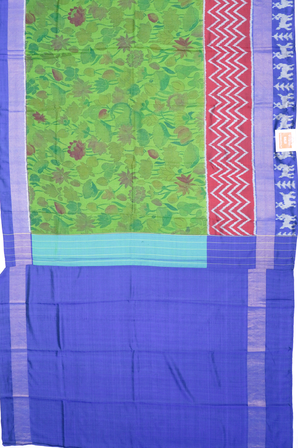 Soft Silk Floral Printed Green Saree