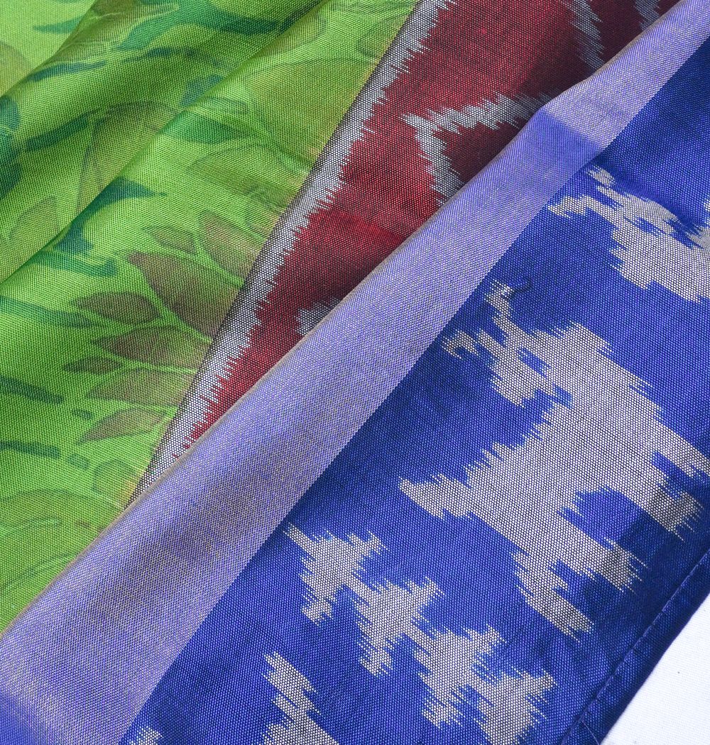 Soft Silk Floral Printed Green Saree