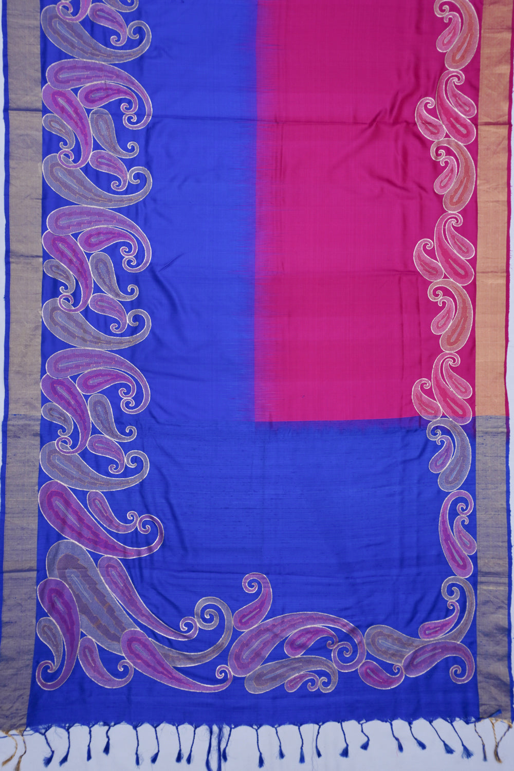 Banarasi Poona Silk Half-n-Half Blue Saree