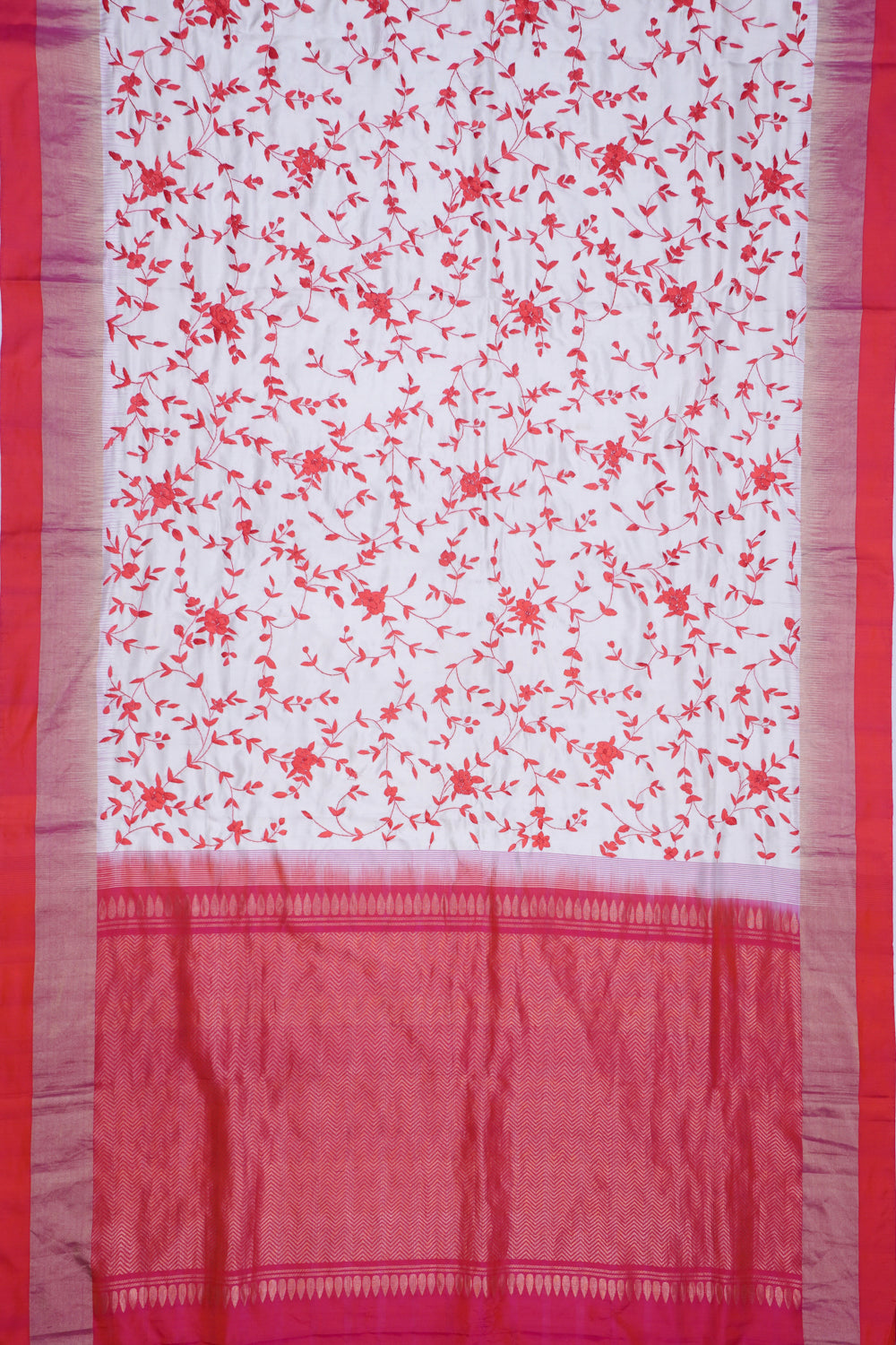 Soft Silk Floral Embroidery Grey Saree