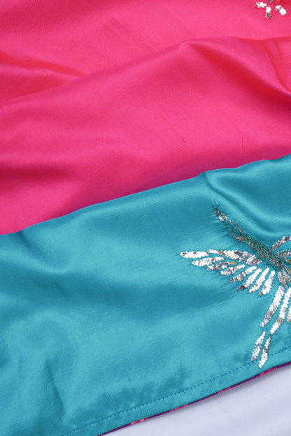 Soft Silk Butta Sea Pink Saree With Mukesh Work
