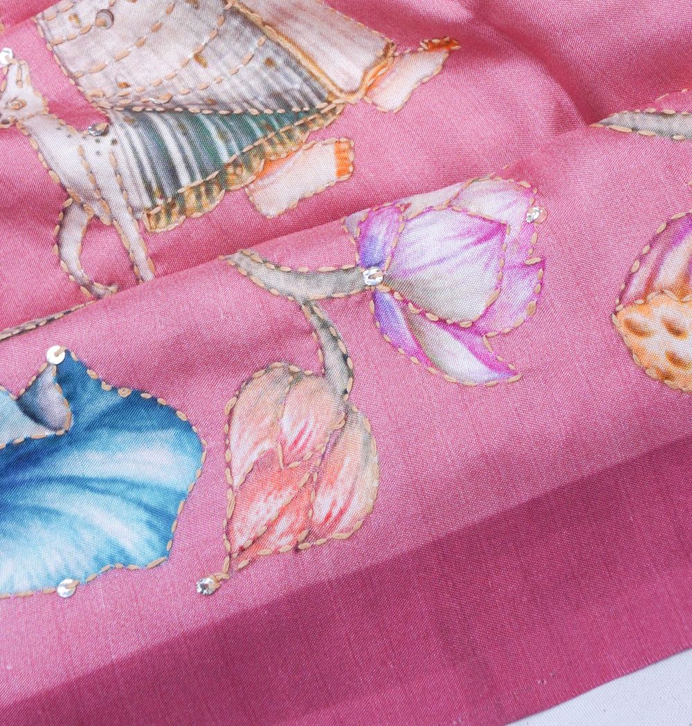 Soft SIlk Pichwai Printed Pink Saree