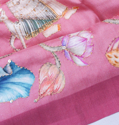 Soft SIlk Pichwai Printed Pink Saree