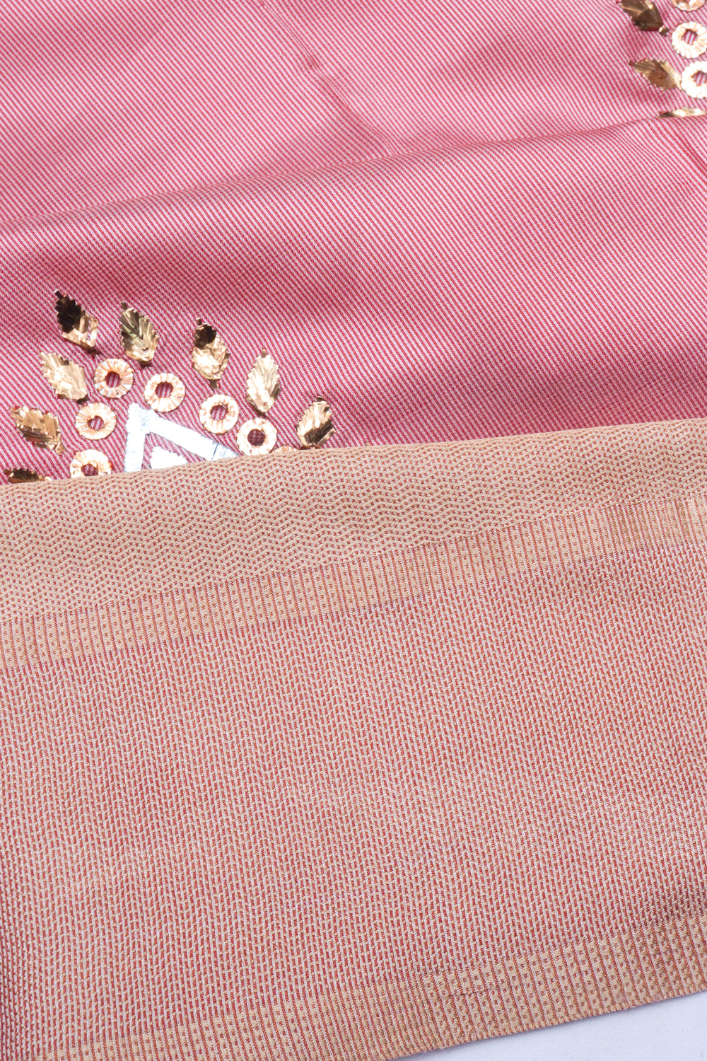 Soft Silk Butta Peach Saree With Mukesh Work