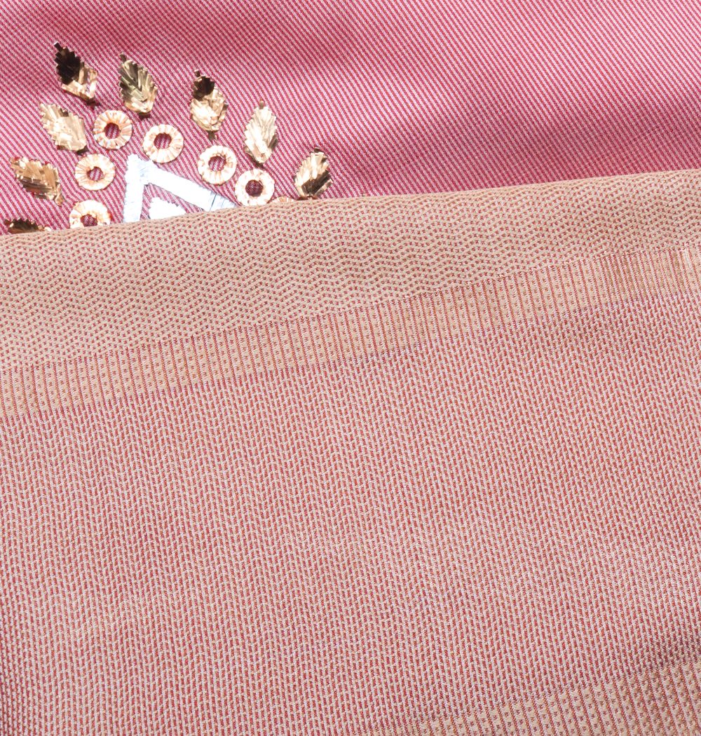 Soft Silk Butta Peach Saree With Mukesh Work