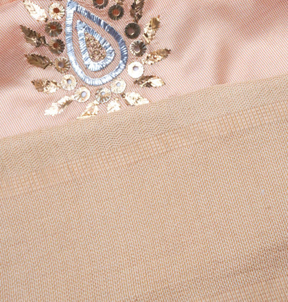 Soft Silk Butta Cream Saree With Mukesh Work